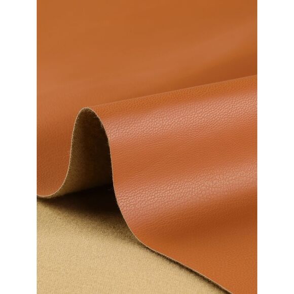 High Low Skirt Belted High Waist Side Button Decor Leather Skirt Caramel - Picture 5 of 6